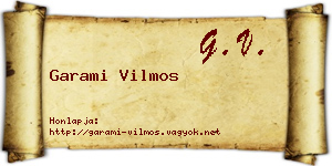 Garami Vilmos névjegykártya